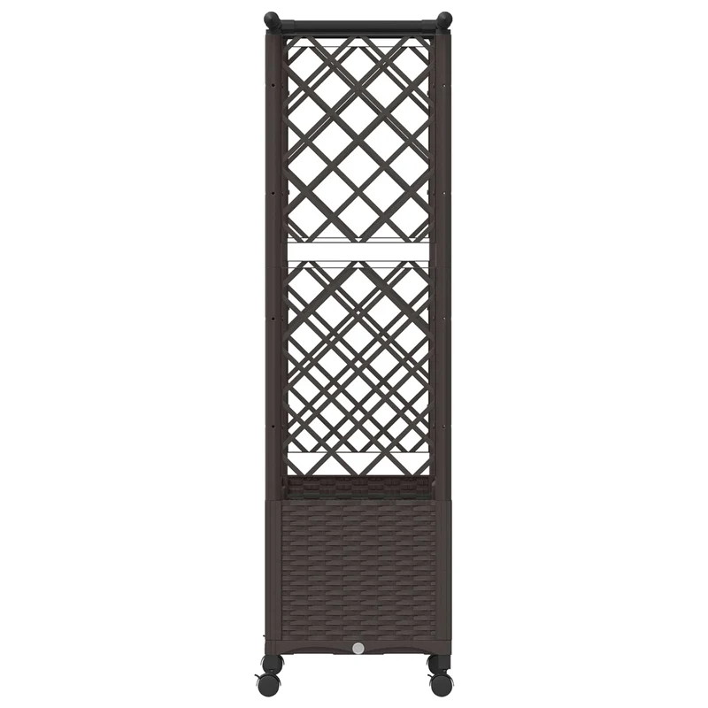 Cama Elevada Con Trellis Y Techo Marrón 124,5 X 40 X 142 Cm Pp