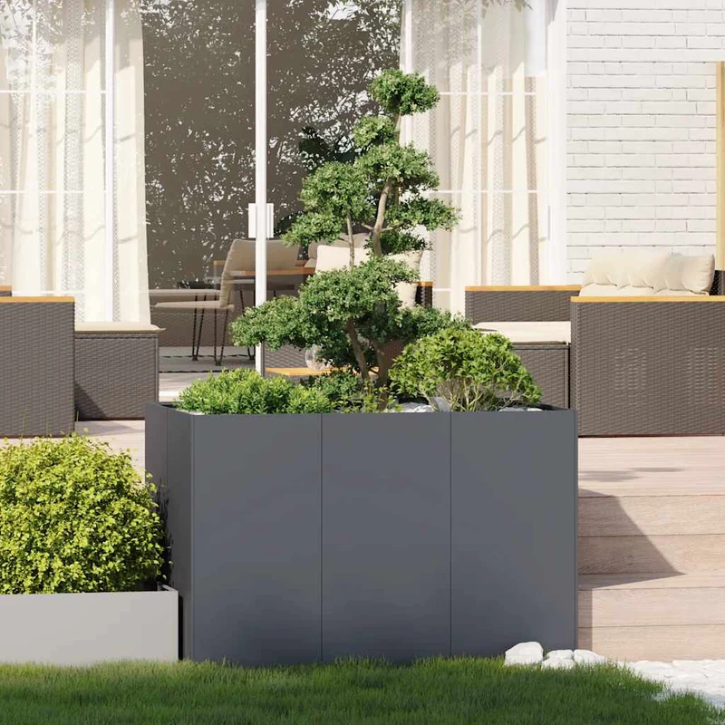 Jardinera Acero Gris Antracita 120x80x80 Cm