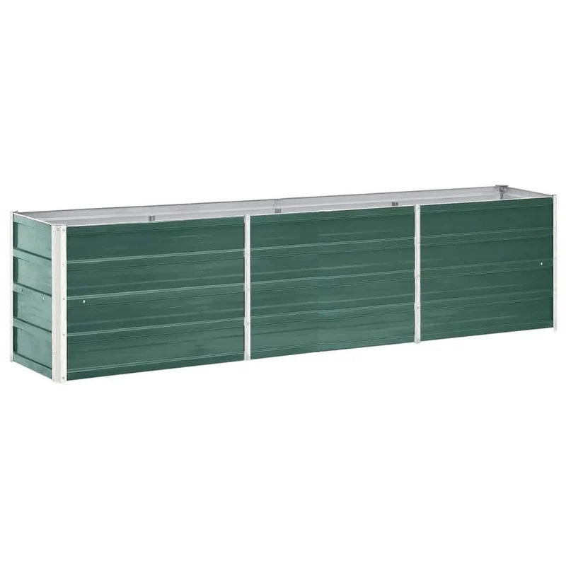 Arriate De Jardín De Acero Galvanizado Verde 240x40x45 Cm