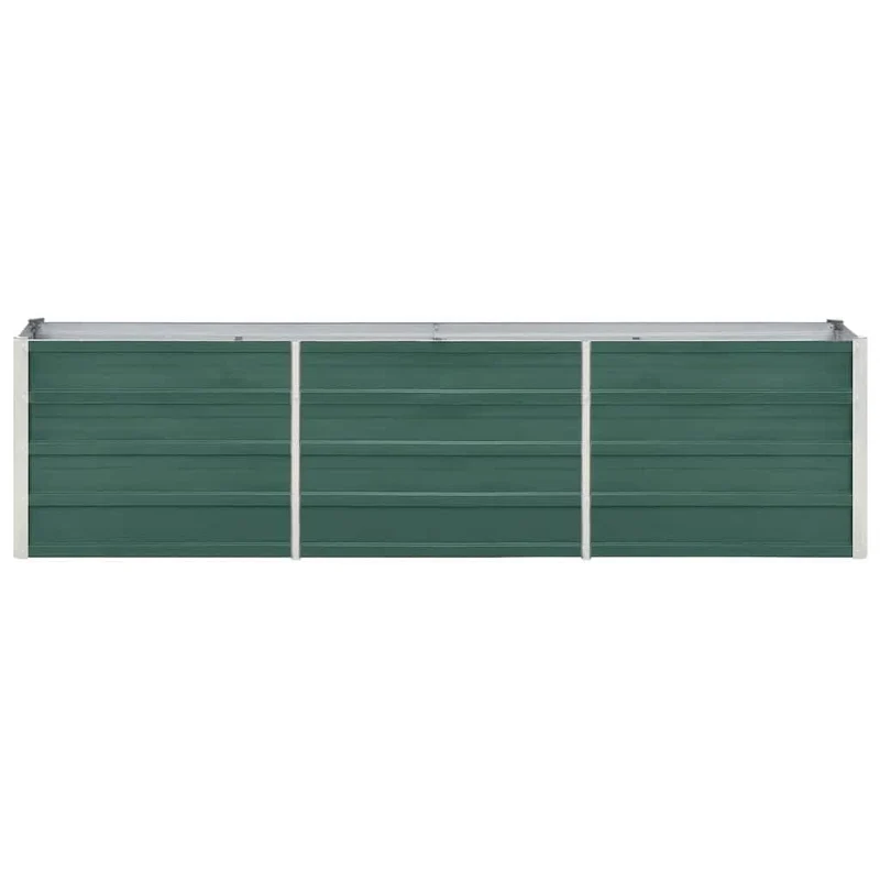 Arriate De Jardín De Acero Galvanizado Verde 240x40x45 Cm