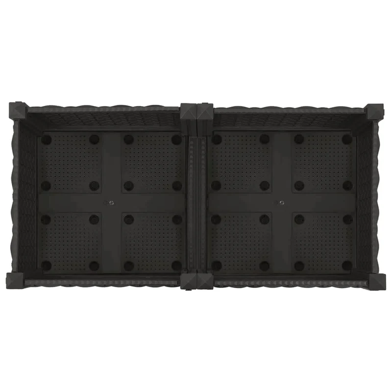 Macetero De Jardín Con Ruedas Negro 80 X 40 X 29 Cm Pp