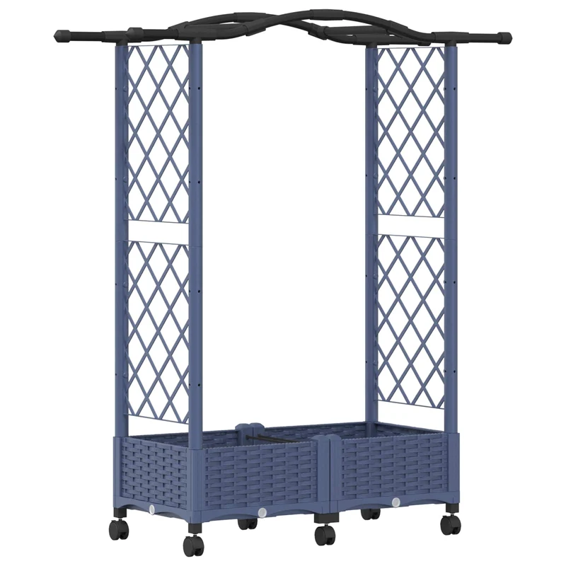 Cama Elevada Con Trellis Y Techo Gris 124 X 40 X 129 Cm Pp