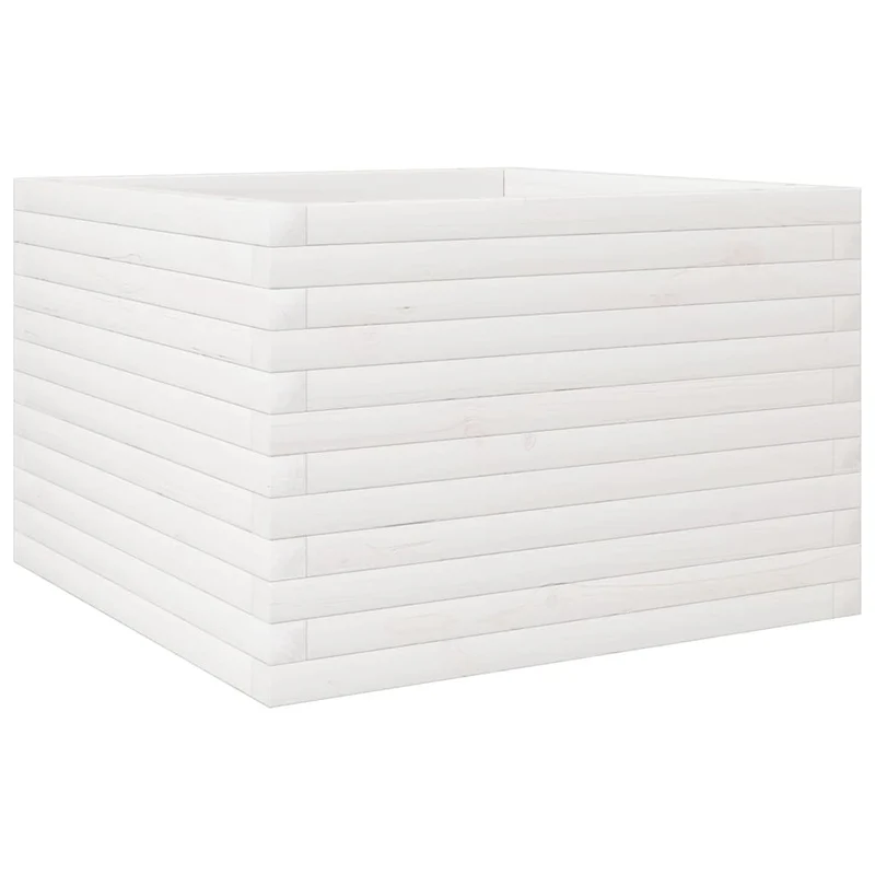 Jardinera Madera Maciza De Pino Blanco 70x70x45,5 Cm