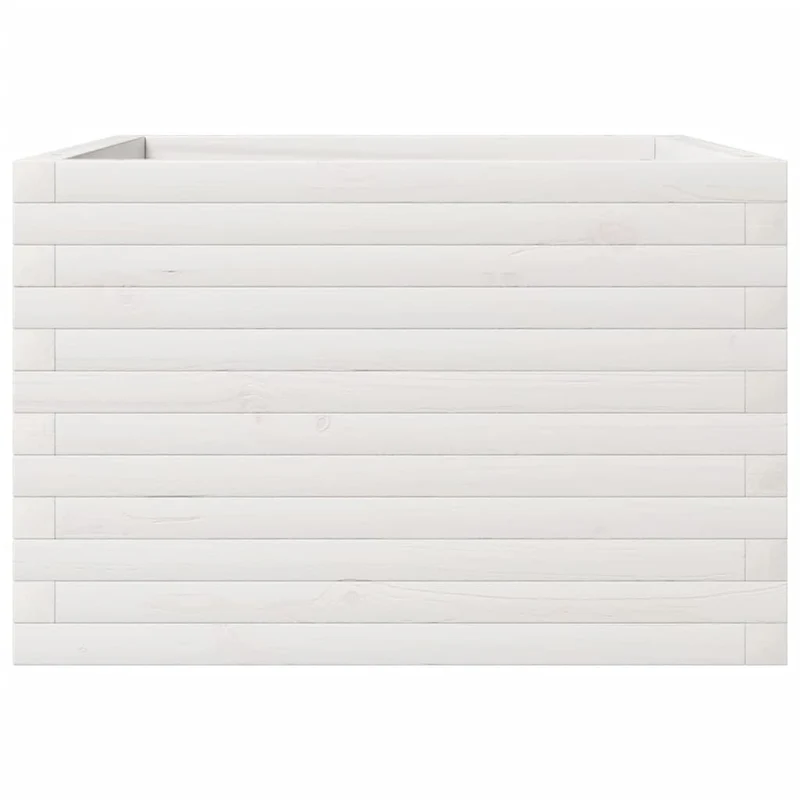 Jardinera Madera Maciza De Pino Blanco 70x70x45,5 Cm
