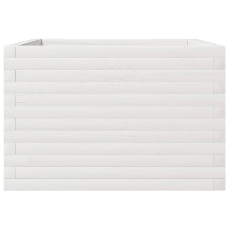 Jardinera Madera Maciza De Pino Blanco 70x70x45,5 Cm