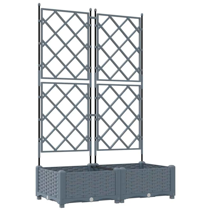 Macetero De Jardín 2 Uds. Gris Claro 80 X 40 X 125,5 Cm Pp