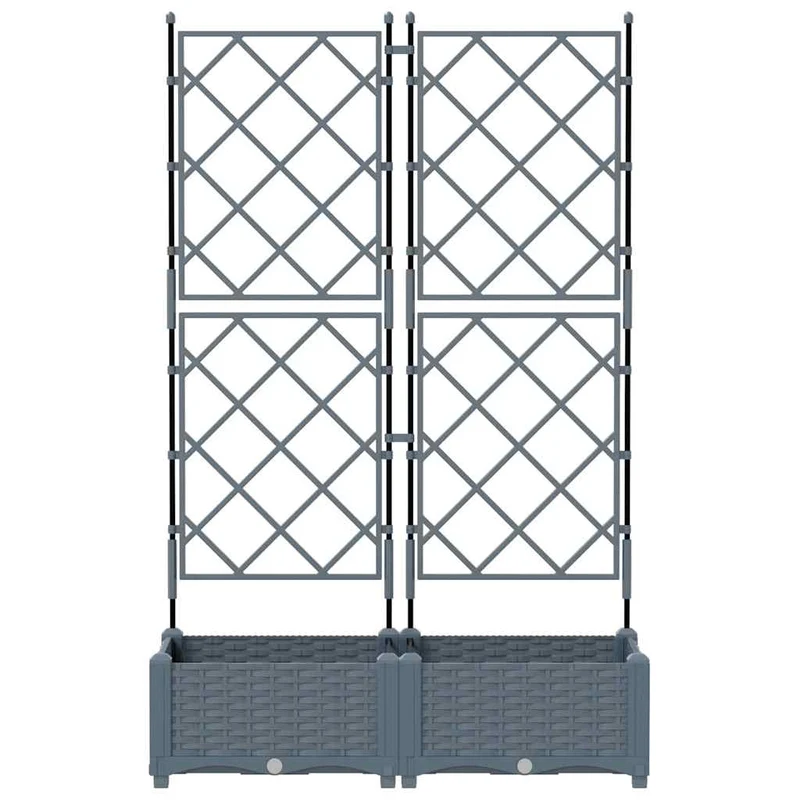 Macetero De Jardín 2 Uds. Gris Claro 80 X 40 X 125,5 Cm Pp