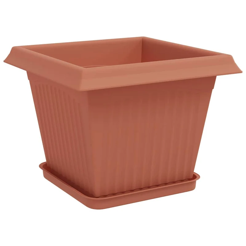 Macetas 24 Uds. Rojo Ladrillo Plástico