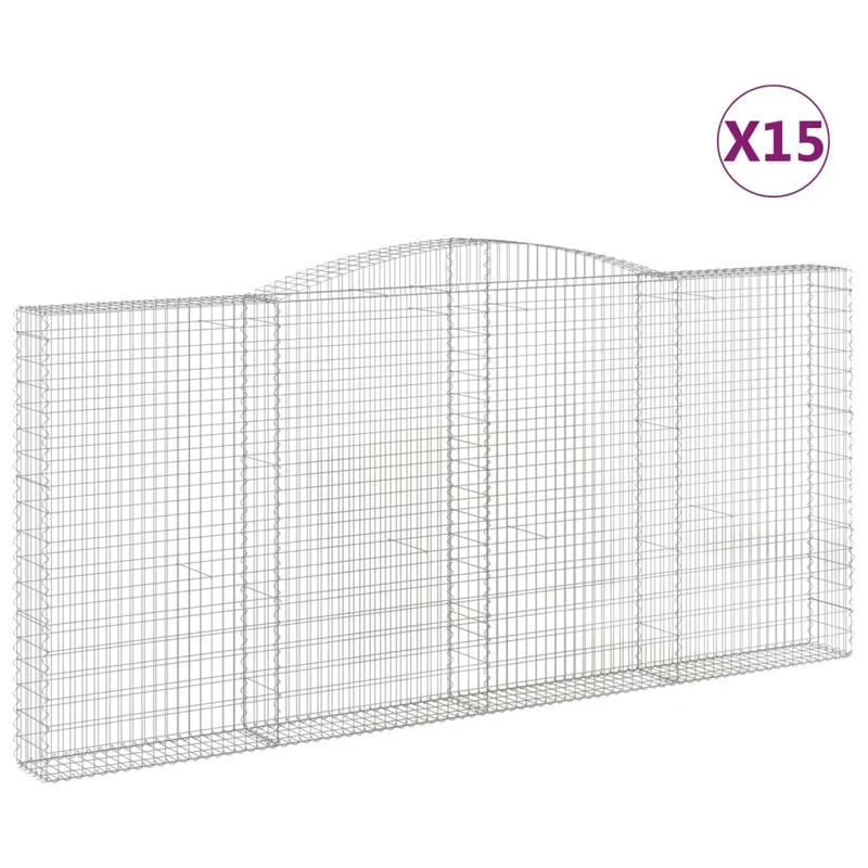 Cestas De Gaviones 15 Uds Forma De Arco Hierro 400x30x180/200cm