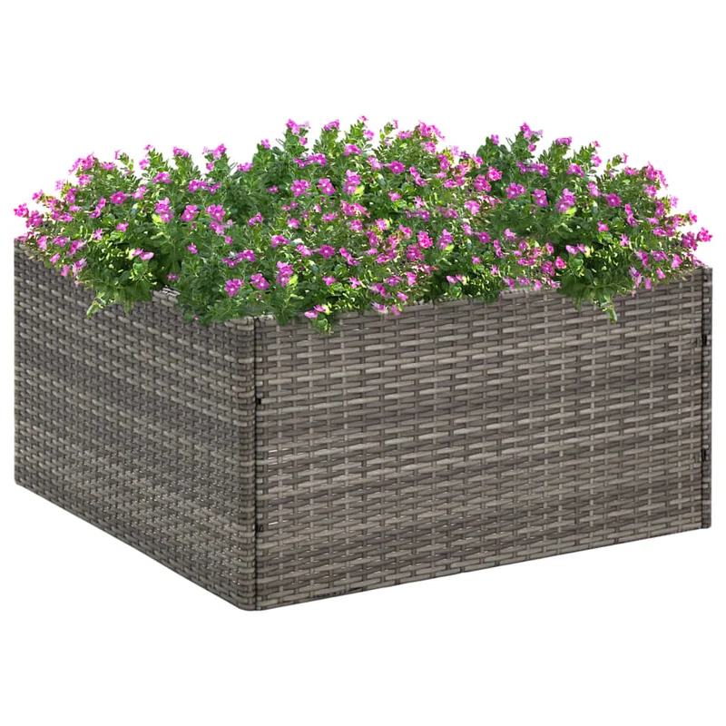 Jardinera Ratán Sintético Gris 80x80x40 Cm