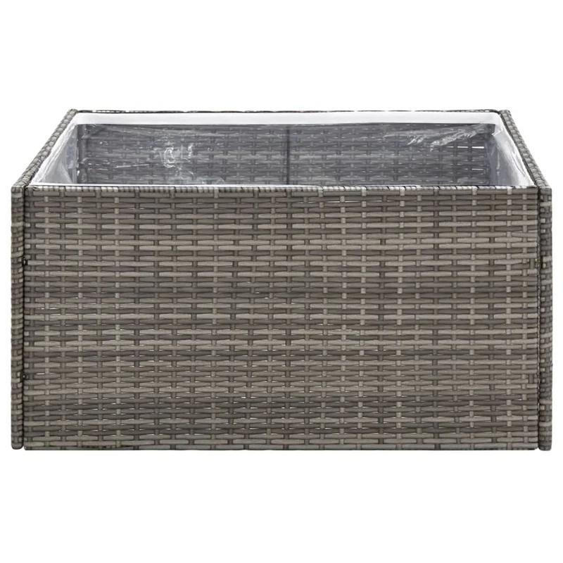 Jardinera Ratán Sintético Gris 80x80x40 Cm