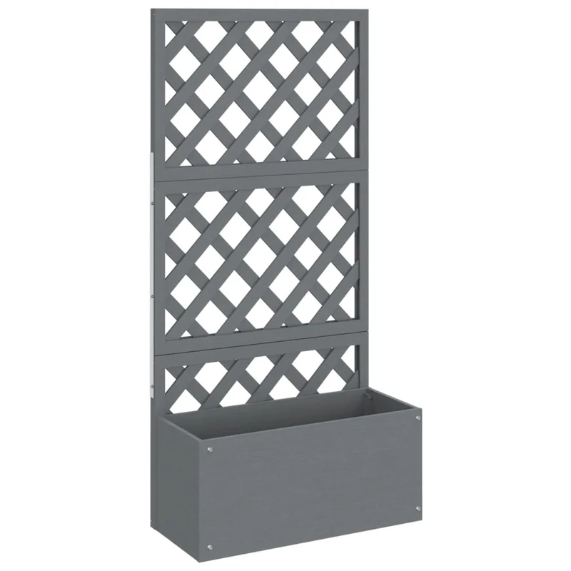 Jardinera Con Enrejado Gris Wpc 65x33x135 Cm