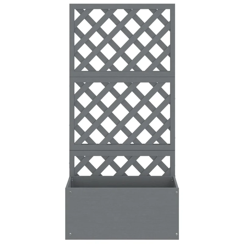 Jardinera Con Enrejado Gris Wpc 65x33x135 Cm