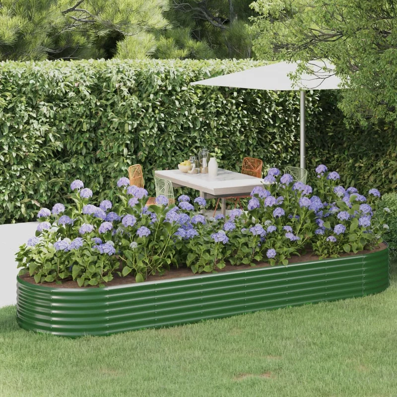 Jardinera Arriate Acero Galvanizado Verde 322x100x36 Cm