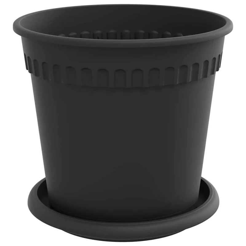 Macetas 24 Uds. Negro Plástico