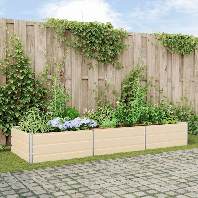 Jardinera Marfil 290 X 100 X 45 Cm Acero Galvanizado