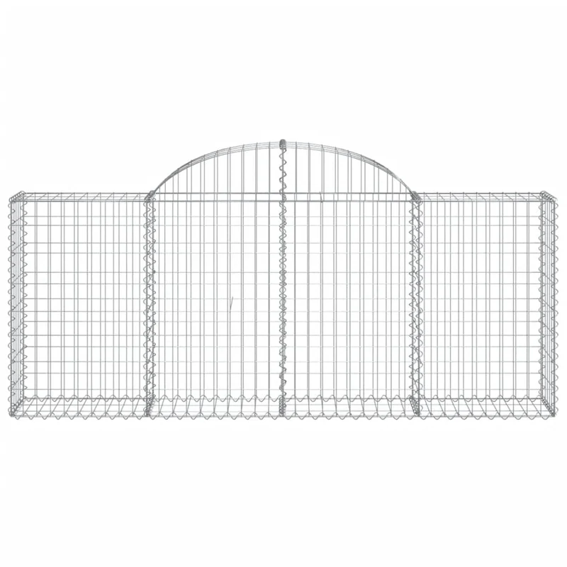 Cestas De Gaviones 5 Uds Forma De Arco Hierro 200x30x80/100 Cm