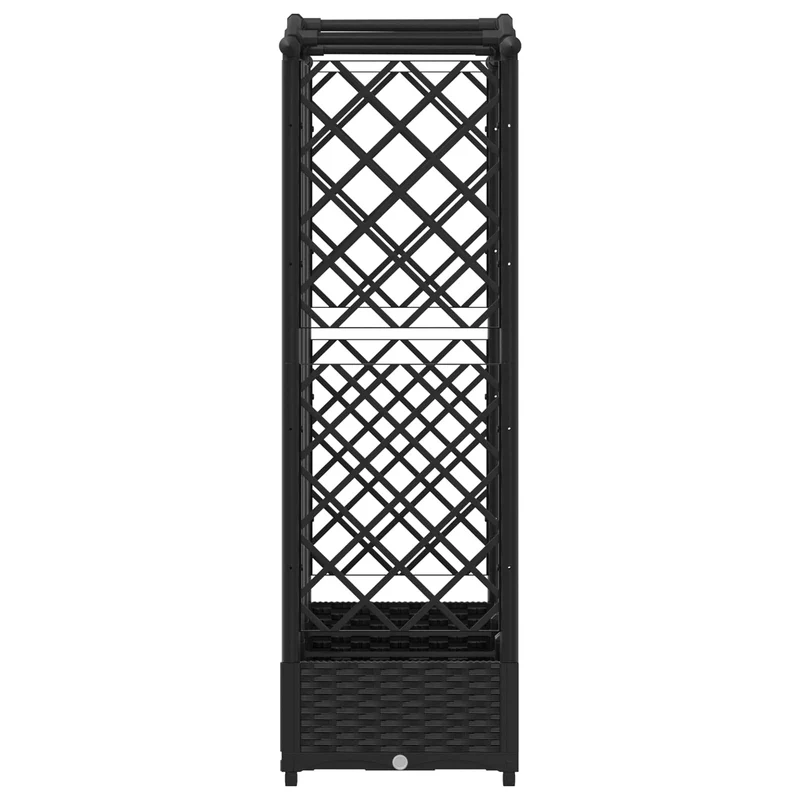 Cama Elevada Con Trellis Y Techo Negro 163 X 40 X 123 Cm Pp