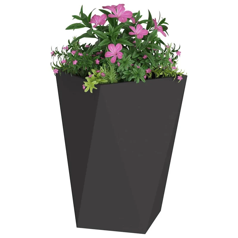 Jardinera 2 Uds. Negro 50 X 50 X 75 Cm Acero