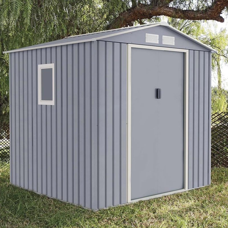 Caseta Metálica High Door Menorca Gris - Amplía Tu Espacio - 2,14x2,045x1,94 M - Multicolor