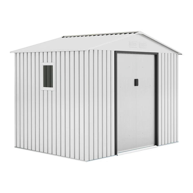 Caseta Metálica High Door Mallorca Blanco - Espacio Y Estilo - 2,77x2,12x1,91 M - Multicolor