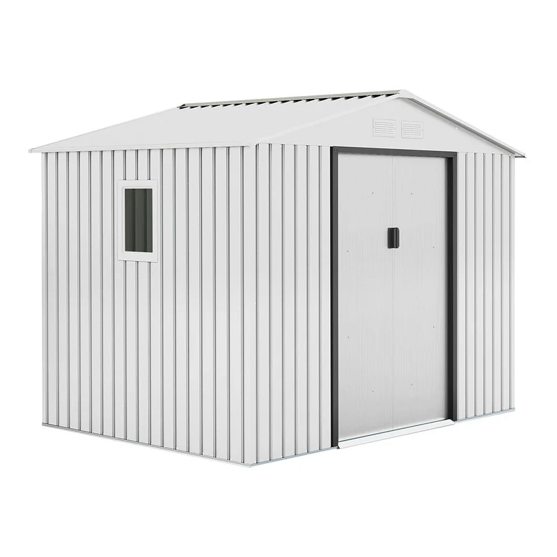 Caseta Metálica High Door Mallorca Blanco - Espacio Y Estilo - 2,77x2,12x1,91 M - Multicolor