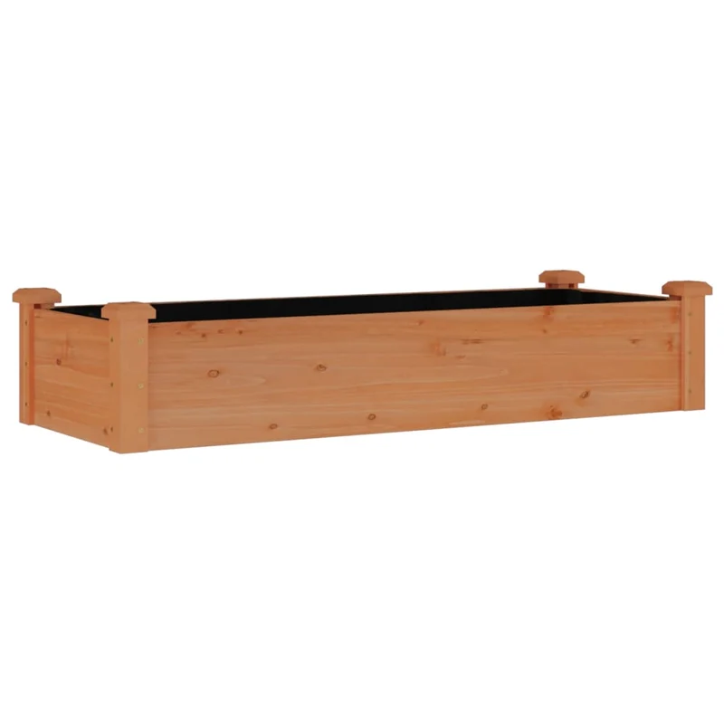 Jardinera Arriate Forro Madera Maciza Abeto Marrón 120x45x25 Cm