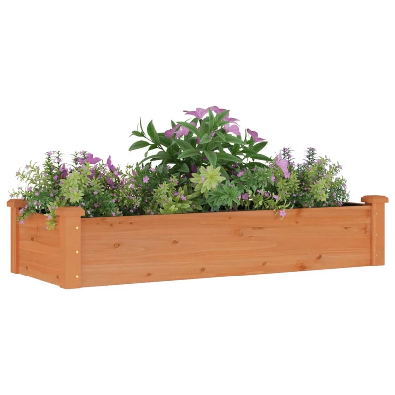 Jardinera Arriate Forro Madera Maciza Abeto Marrón 120x45x25 Cm