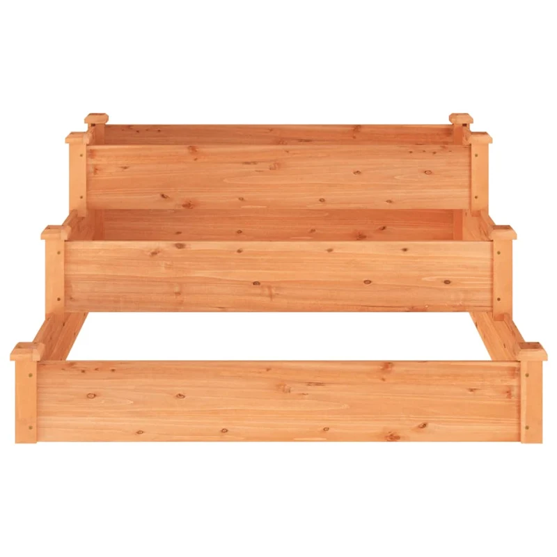 Jardinera Arriate Madera Maciza De Abeto Marrón 120x120x56 Cm