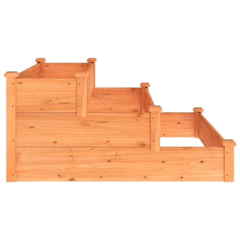 Jardinera Arriate Madera Maciza De Abeto Marrón 120x120x56 Cm
