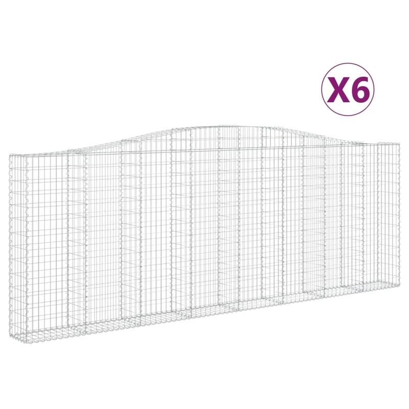 Cestas Gaviones 6 Uds Forma De Arco Hierro 400x30x140/160 Cm