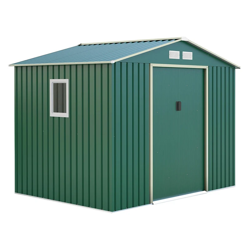 Caseta Metálica High Door Mallorca Verde - Espacio Y Ventilación - 2,77x2,12x1,91 M - Multicolor