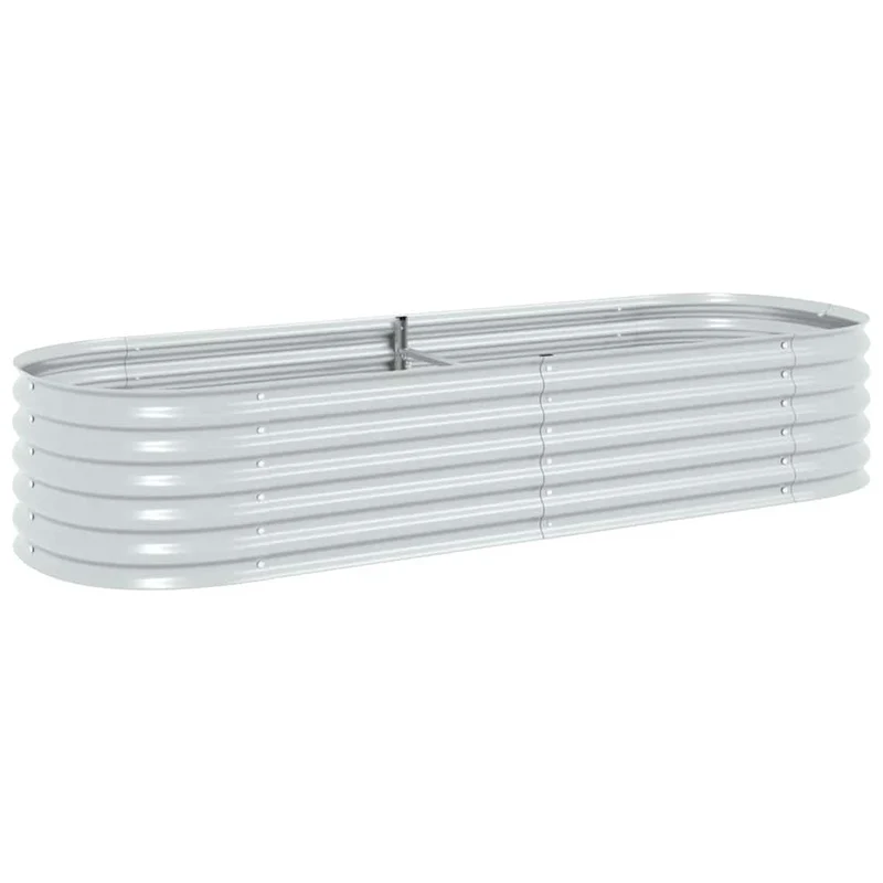Arriate De Acero Galvanizado Plateado 240x80x44 Cm