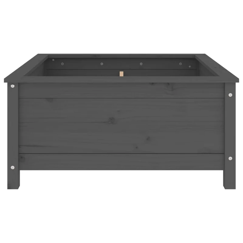 Jardinera Madera Maciza De Pino Gris 82,5x82,5x39 Cm