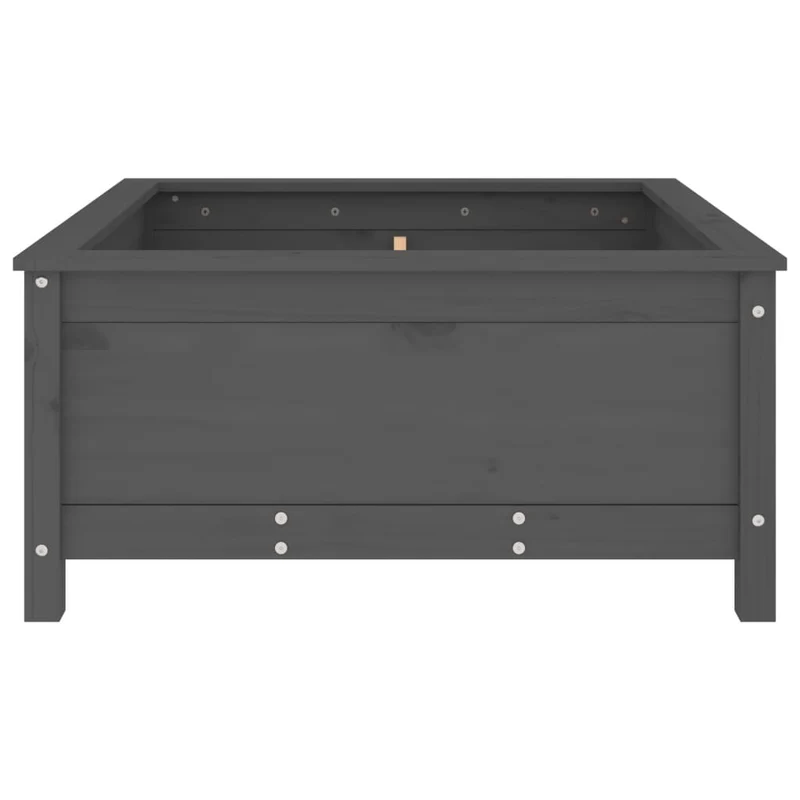 Jardinera Madera Maciza De Pino Gris 82,5x82,5x39 Cm