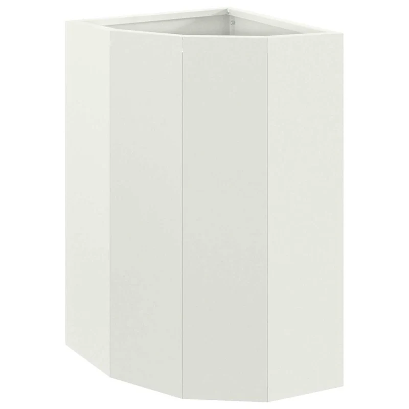 Macetero De Esquina Blanco 30 X 30 X 50 Cm Acero