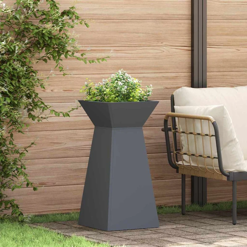 Maceta Pilar 2 Uds. Gris Antracita 35 X 35 X 73 Cm
