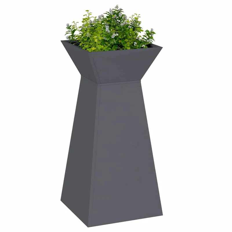 Maceta Pilar 2 Uds. Gris Antracita 35 X 35 X 73 Cm