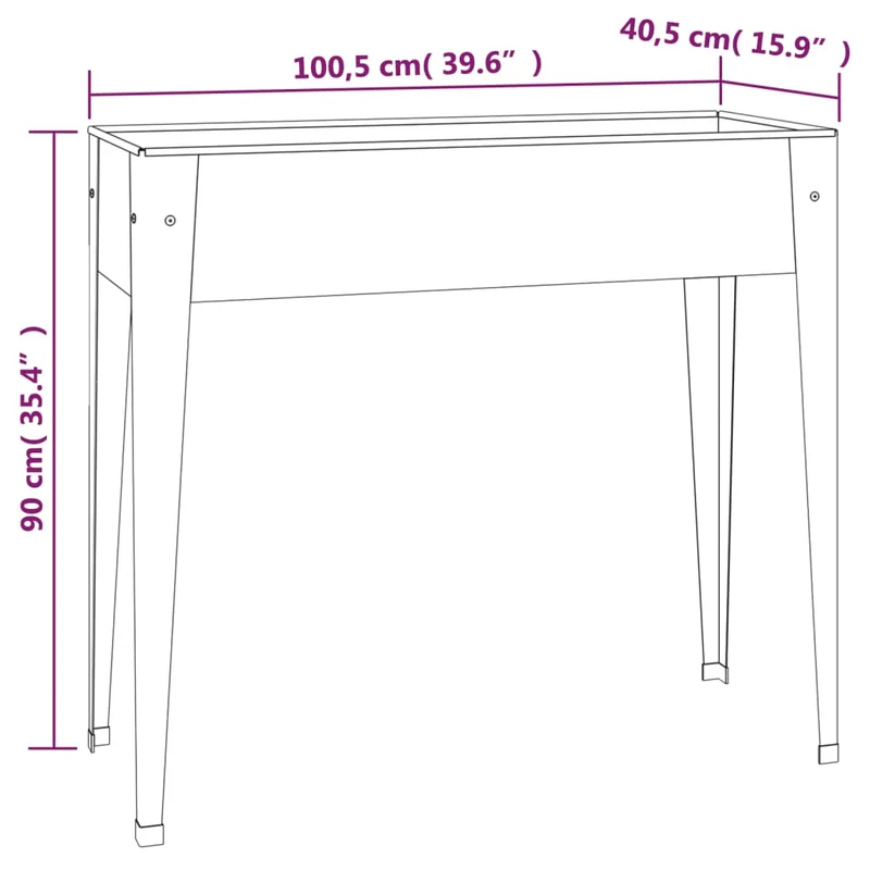 Jardinera De Acero Galvanizado 100,5x40,5x90 Cm