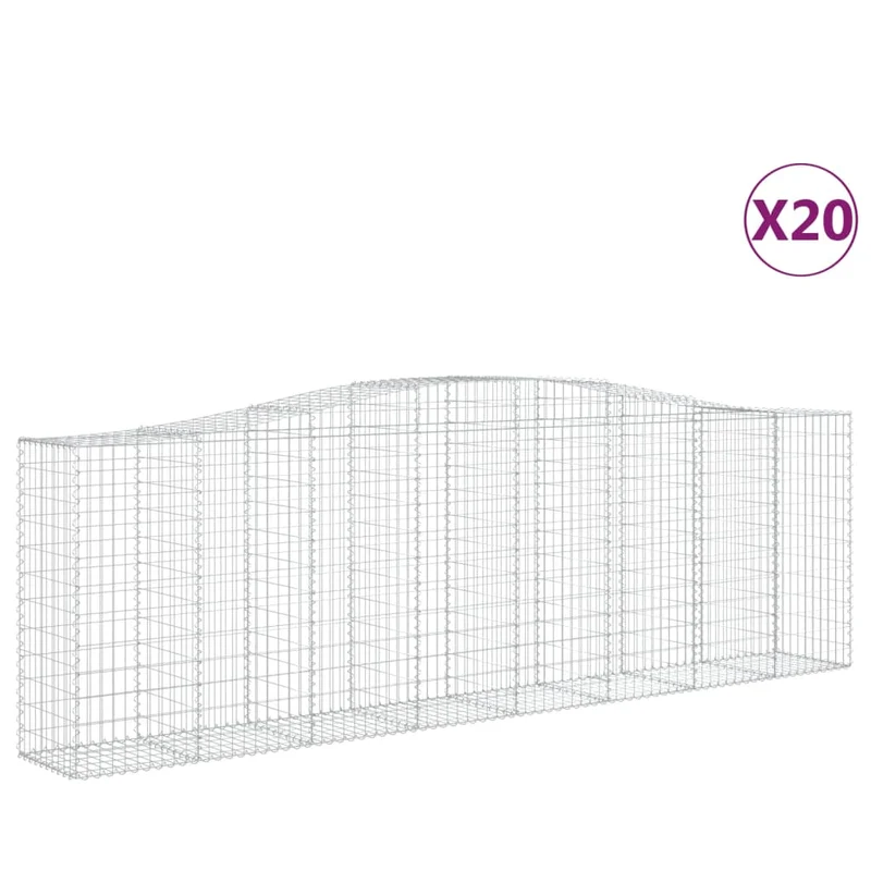 Cestas De Gaviones 20 Uds Forma De Arco Hierro 400x50x120/140cm