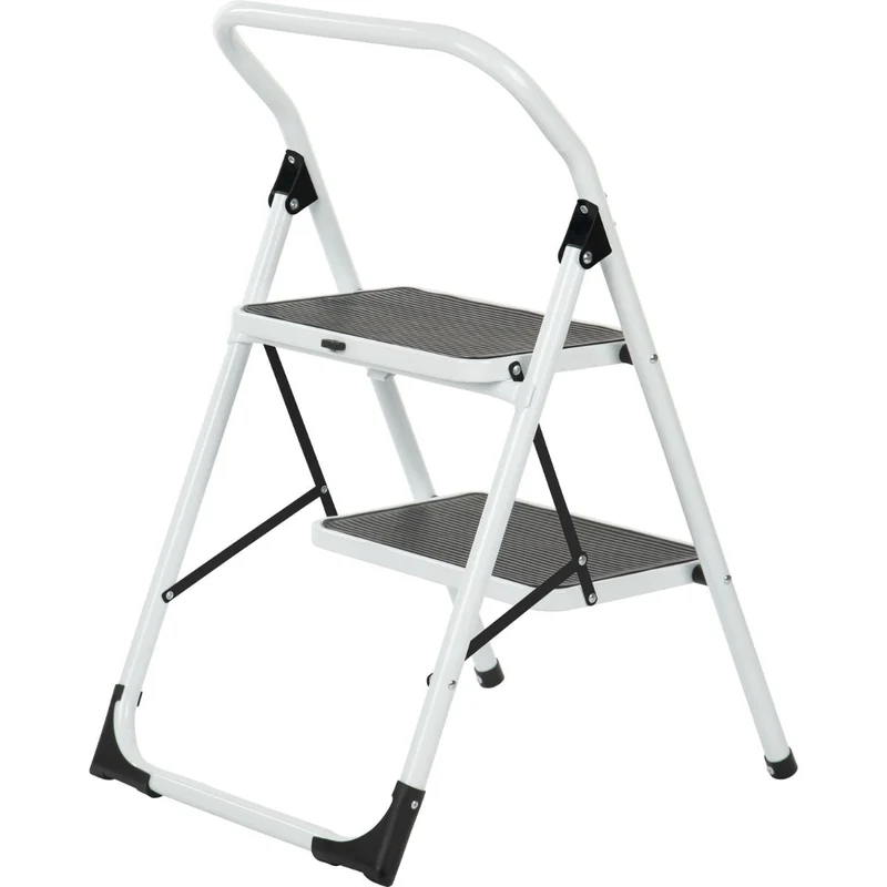 Escalo Escabeau haut blanc Big Step avec 2 marches larges