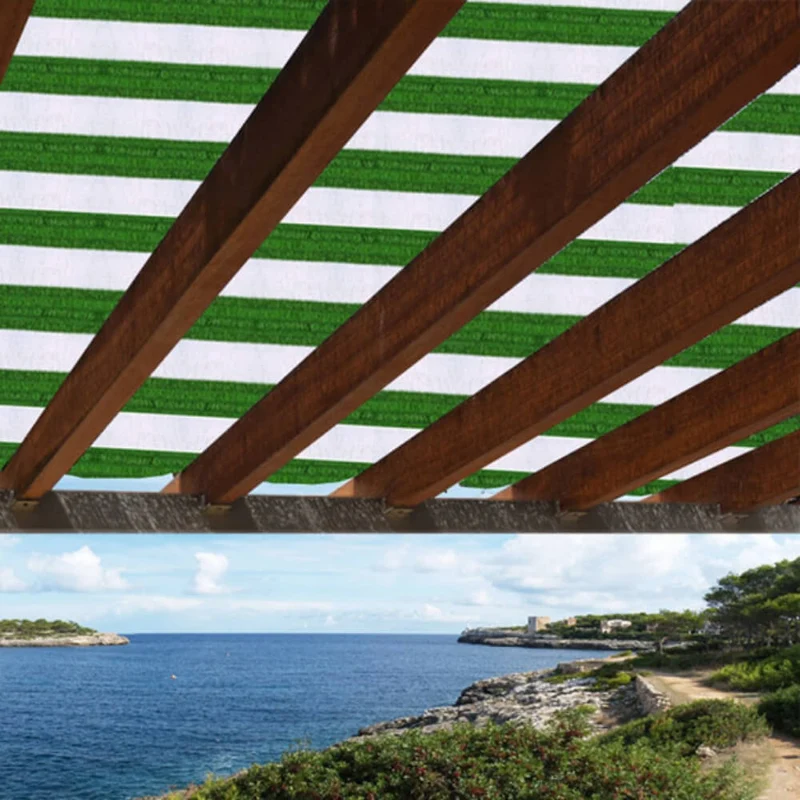 Malla de Sombreo Ratcher (Verde y blanca). Rollo 2x100m