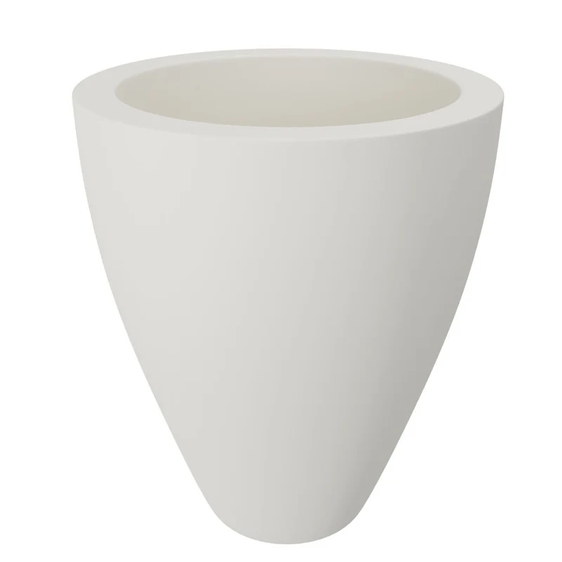 GARDRA Jardinière en polyester blanche pur Ø 68x80 cm RAL 9010