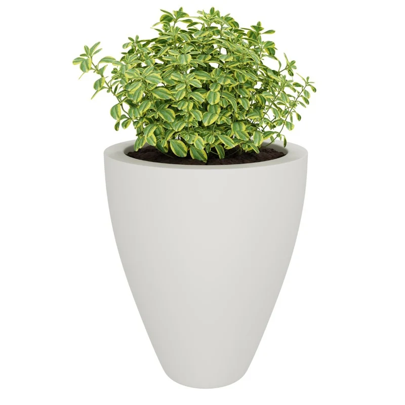 GARDRA Jardinière en polyester blanche pur Ø 68x80 cm RAL 9010