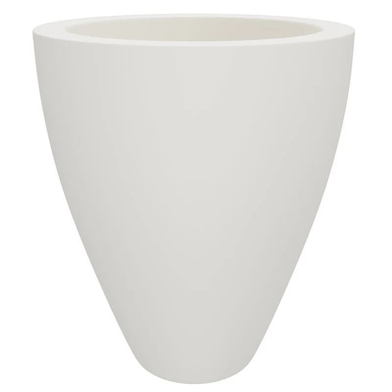 GARDRA Jardinière en polyester blanche pur Ø 68x80 cm RAL 9010