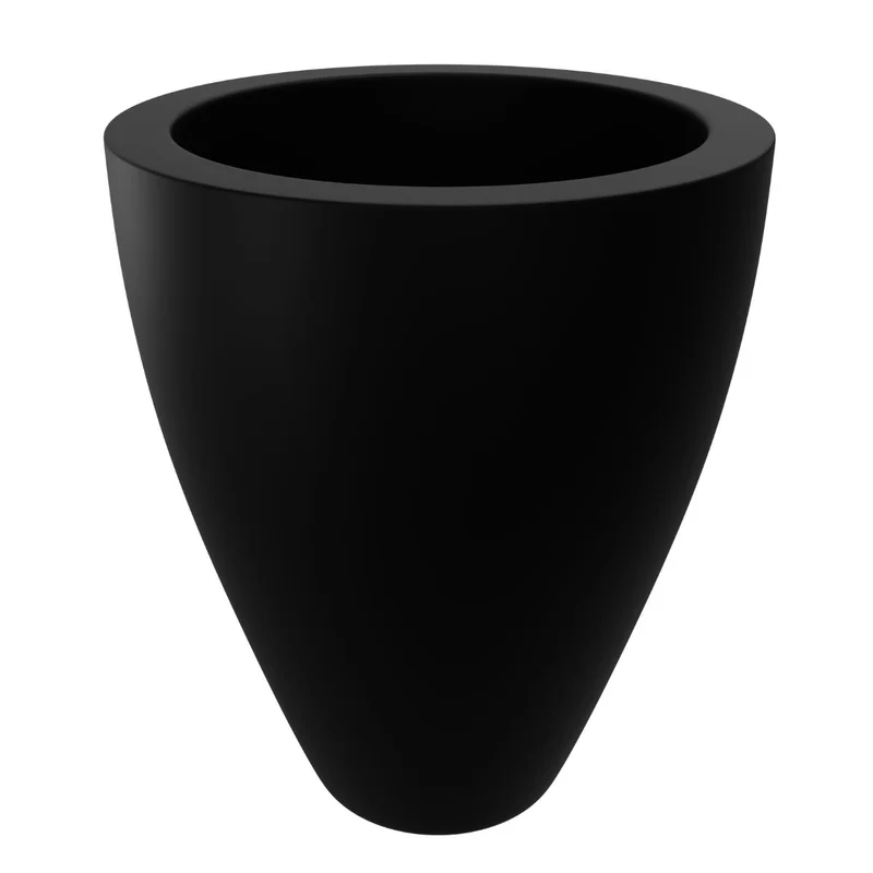 GARDRA Jardinière en polyester noire de jais Ø 68x80 cm RAL 9005