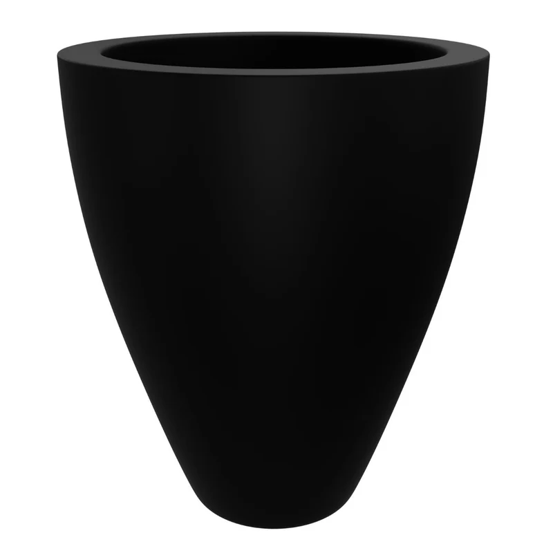 GARDRA Jardinière en polyester noire de jais Ø 68x80 cm RAL 9005