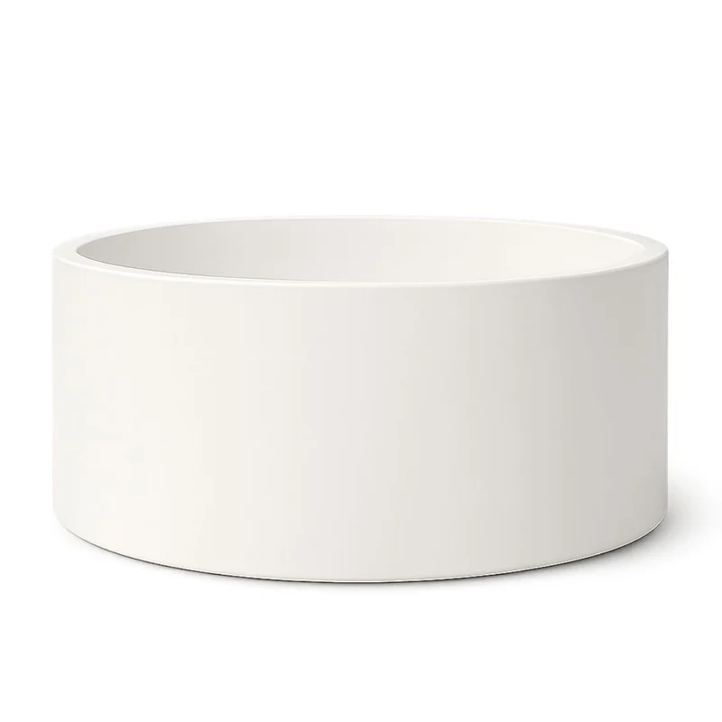 GARDRA Jardinière en polyester blanche pur Ø 150x60 cm RAL 9010