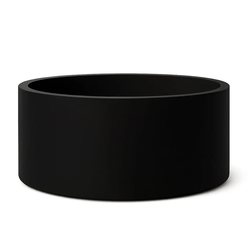 GARDRA Jardinière en polyester noire de jais Ø 150x60 cm RAL 9005