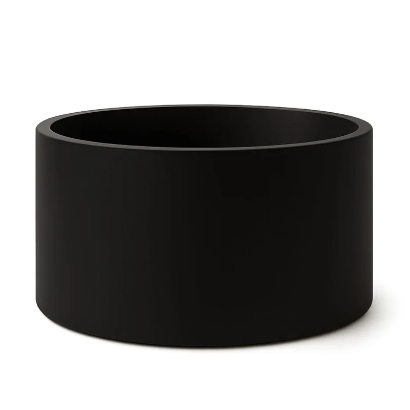 GARDRA Jardinière en polyester noire de jais Ø 120x60 cm RAL 9005